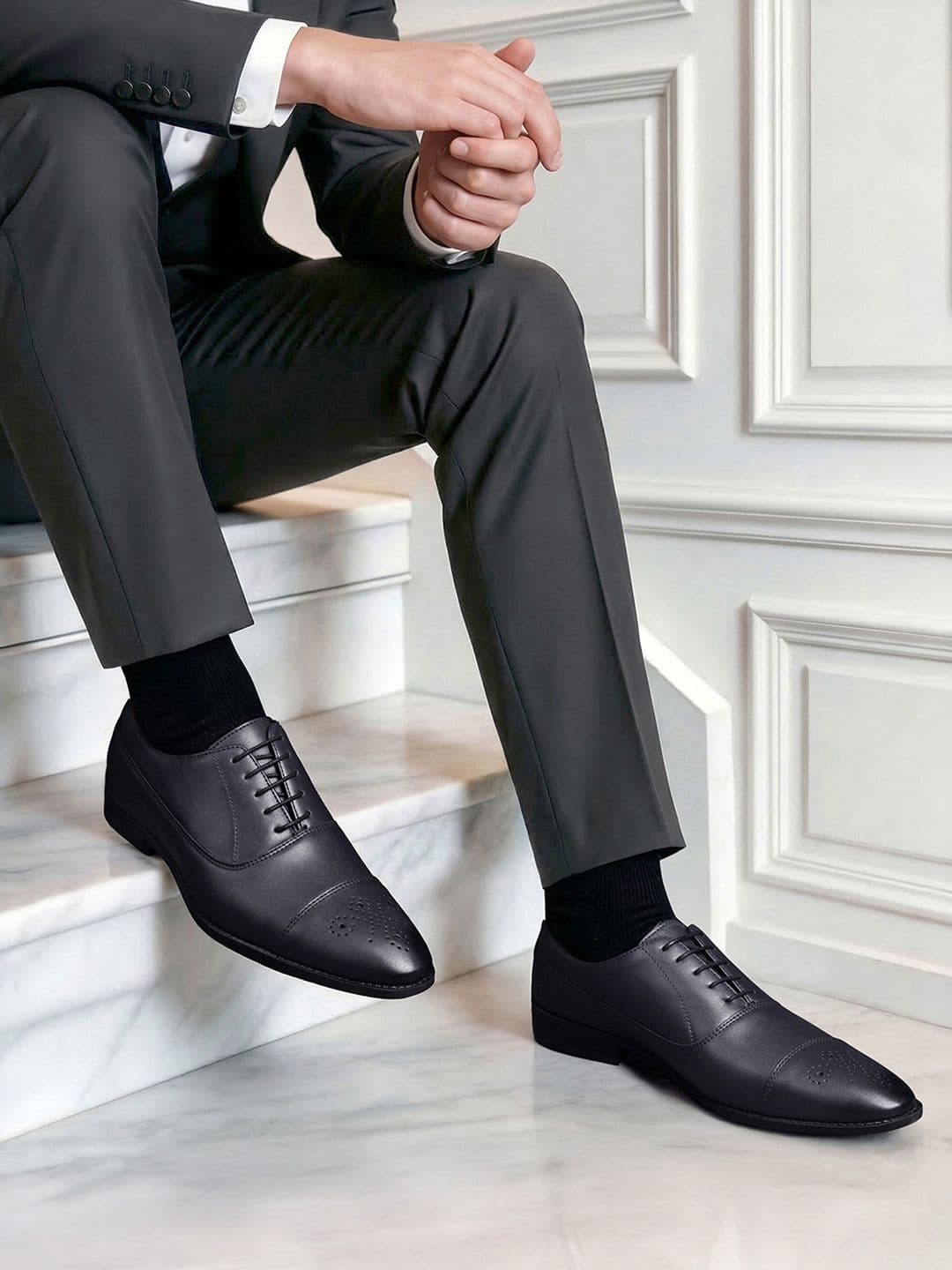 LOUIS STITCH
Men Prussian Blue Formal Lace Up Derby Shoes - view 1