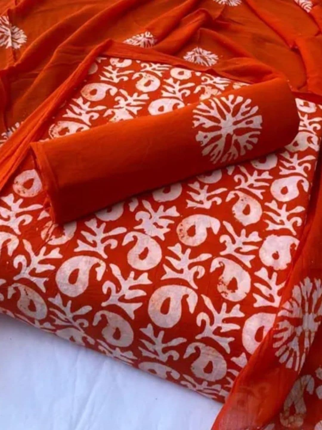 Keshar Printed Pure Cotton Unstitched Dress Material - view 1
