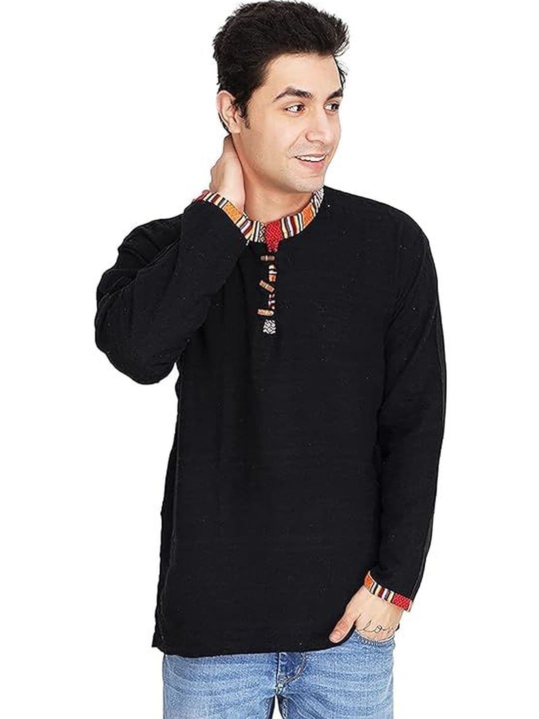 UKAL Men Ethnic Motifs Indie Prints Khadi Handloom Kurta - view 1