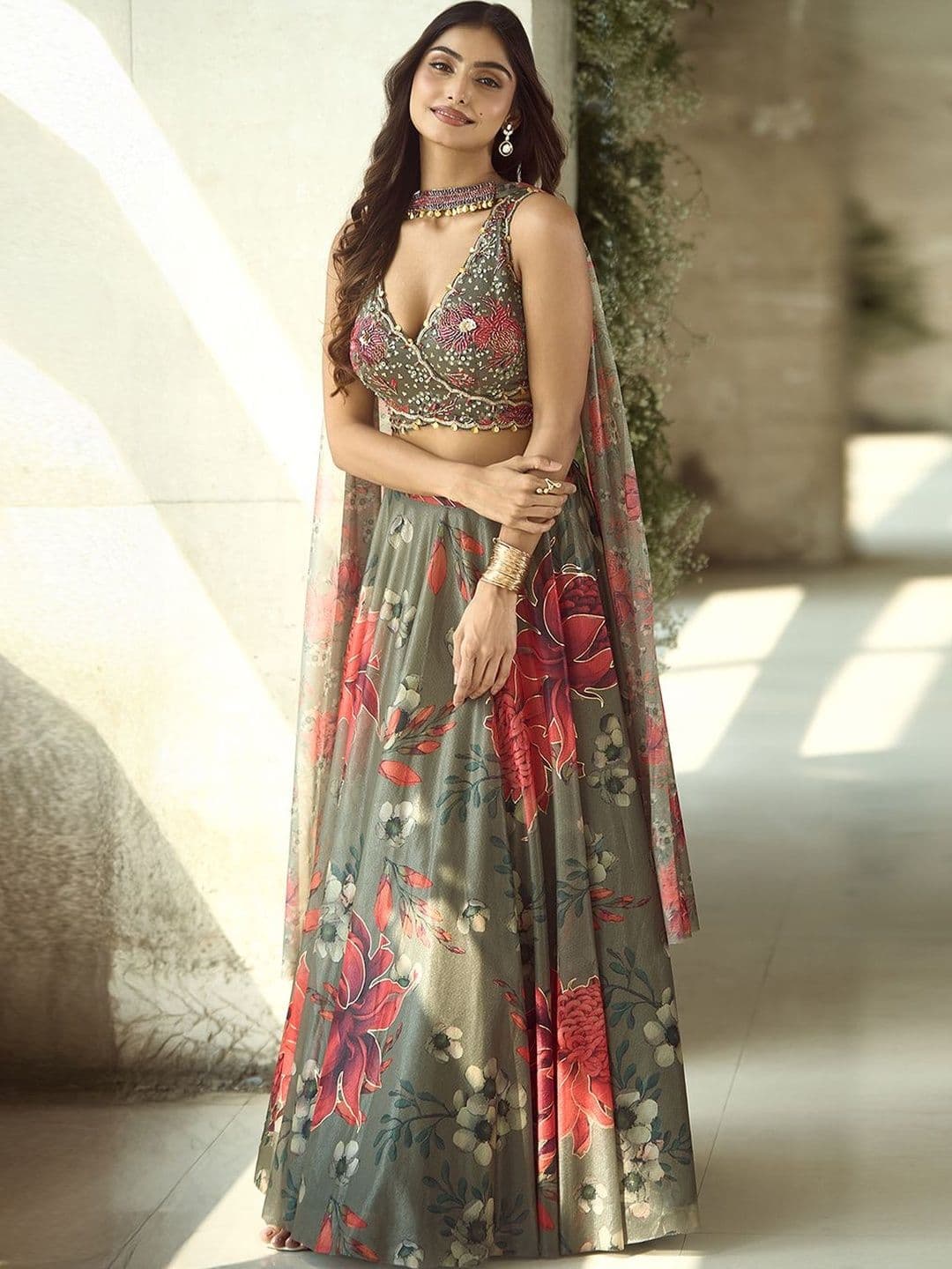 Samyukta Singhania Embellished Sequinned Ready to Wear Lehenga & Blouse With Dupatta - view 1