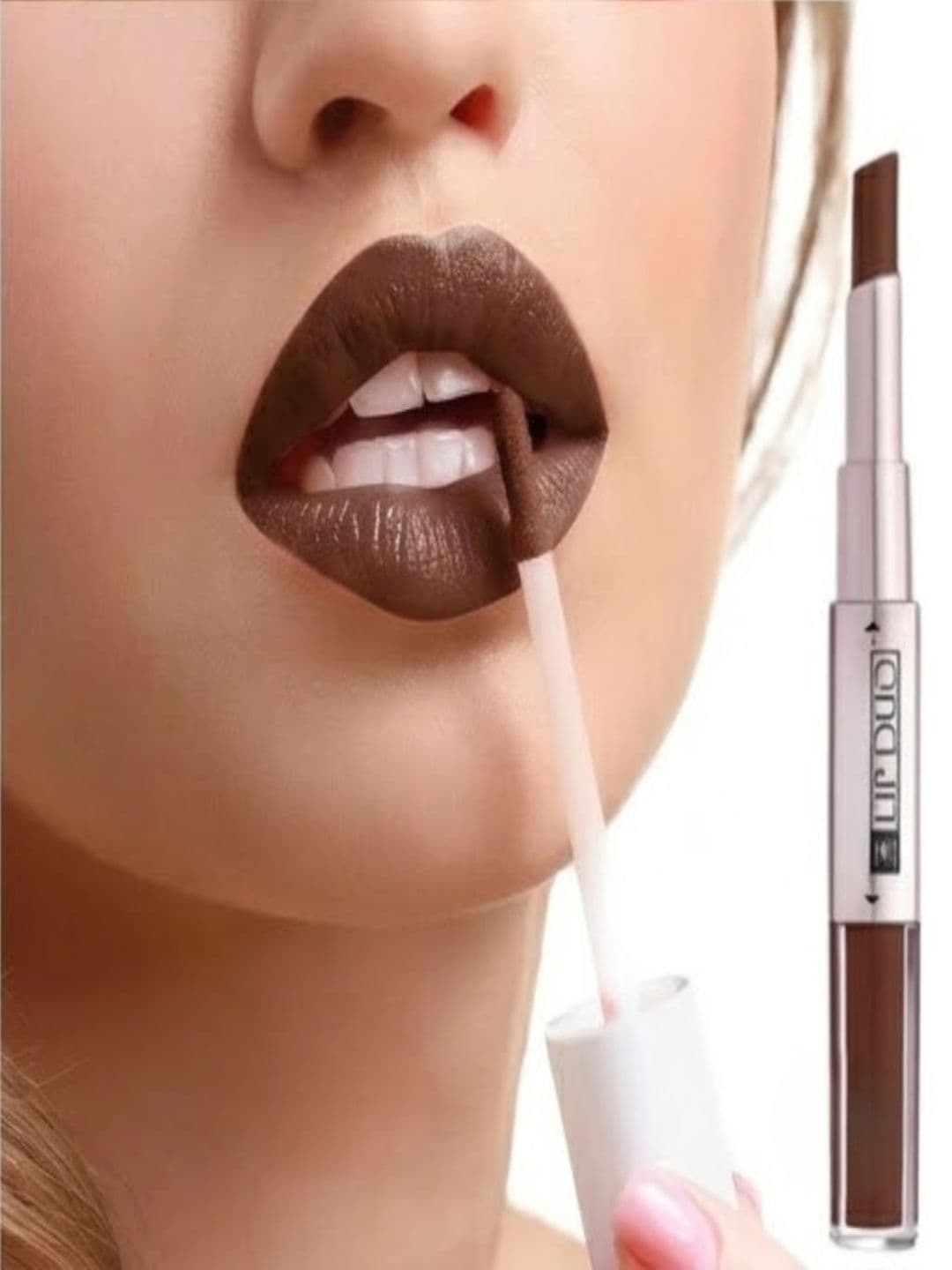 RUZA 2 In 1 Long Lasting Lip Duo Lipstick - 8 ml - Brown - view 1