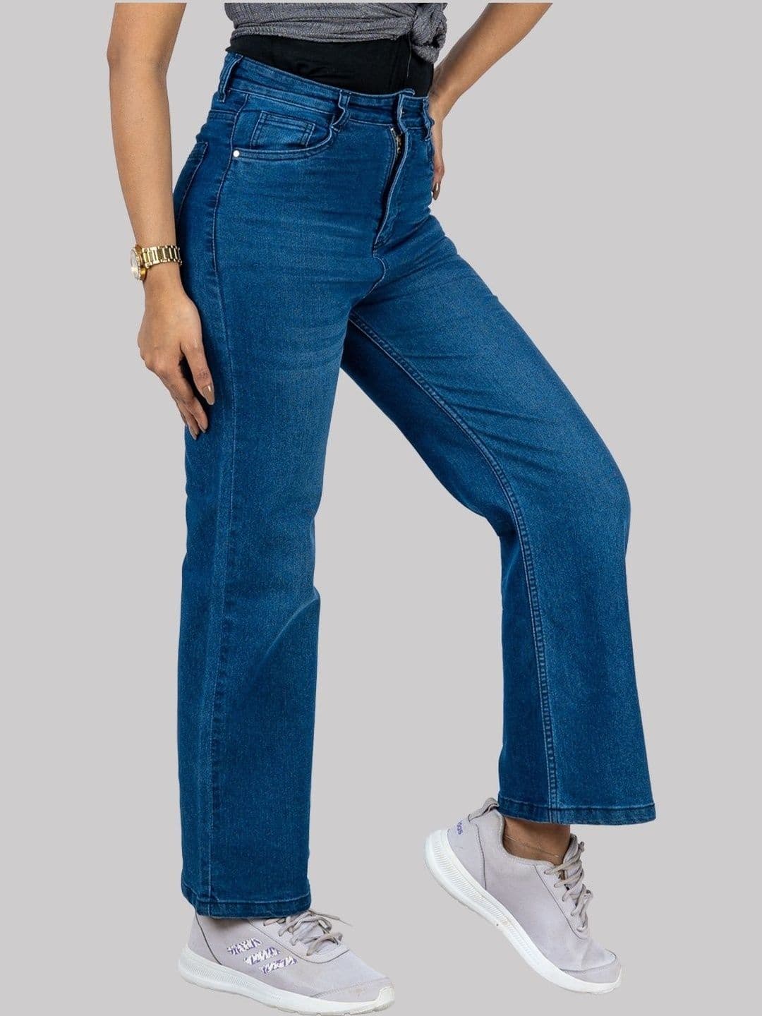 The Roadster Lifestyle Co Women No Fade Clean Look Wide Leg Jeans - view 1
