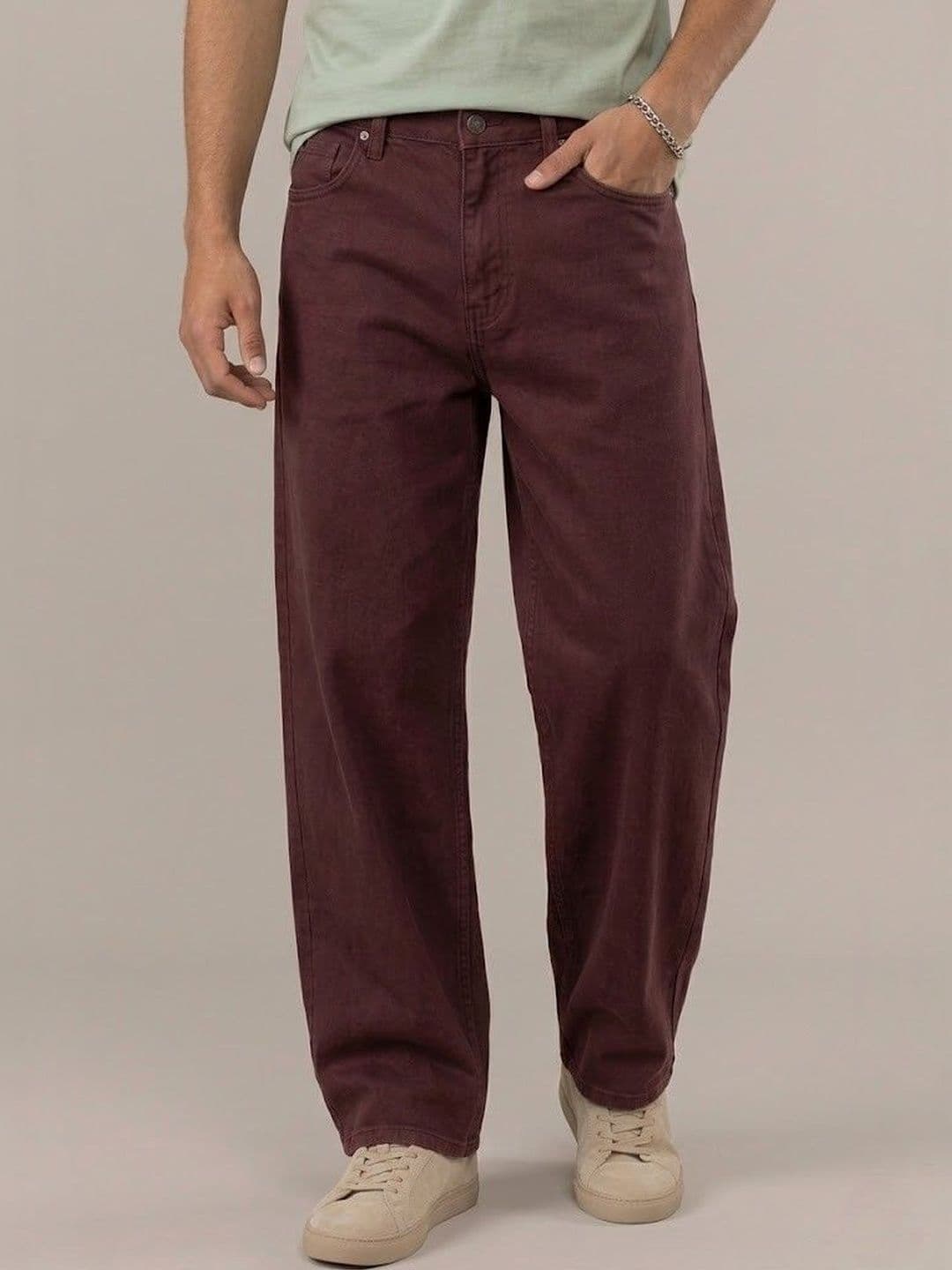 NIFFER FASHION Men Wide Leg Mid-Rise Applique Jeans - view 1