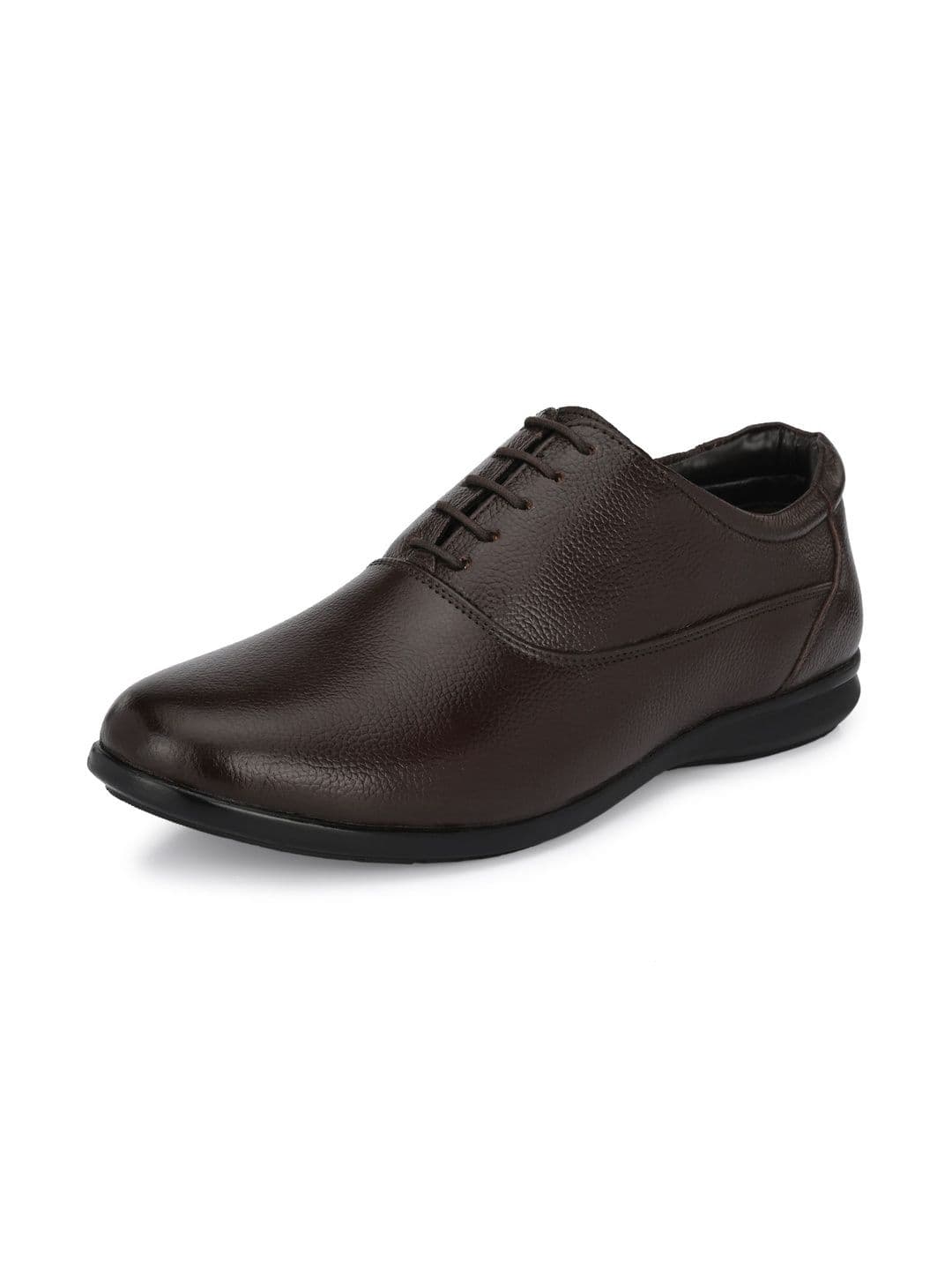 House of Pataudi Men Textured Leather Round Toe Lace-Ups Derbys Formal Shoes - view 1
