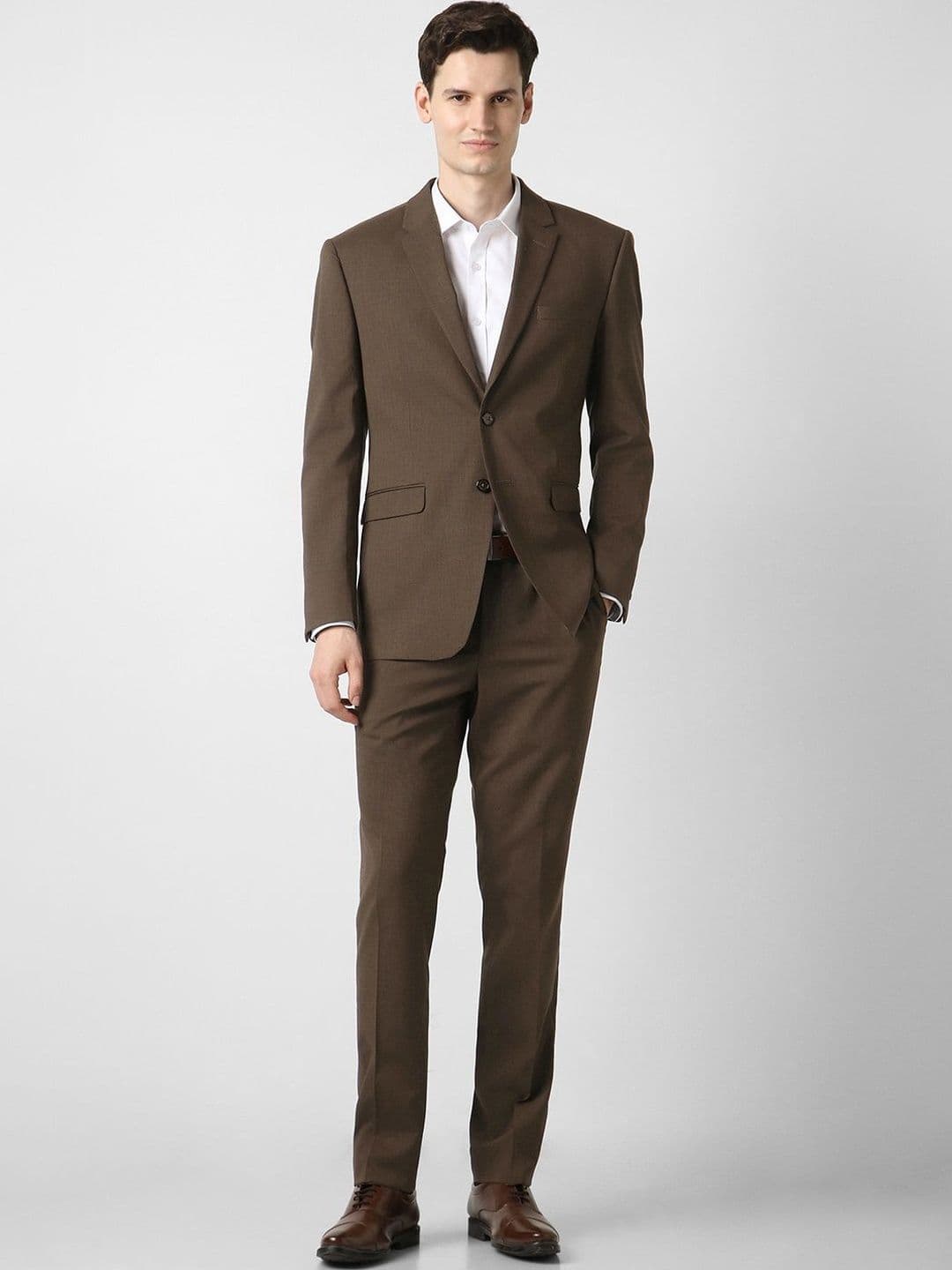 Peter England Elite Notched Lapel Slim Fit 2 Piece Blazer and Trousers Suits - view 1