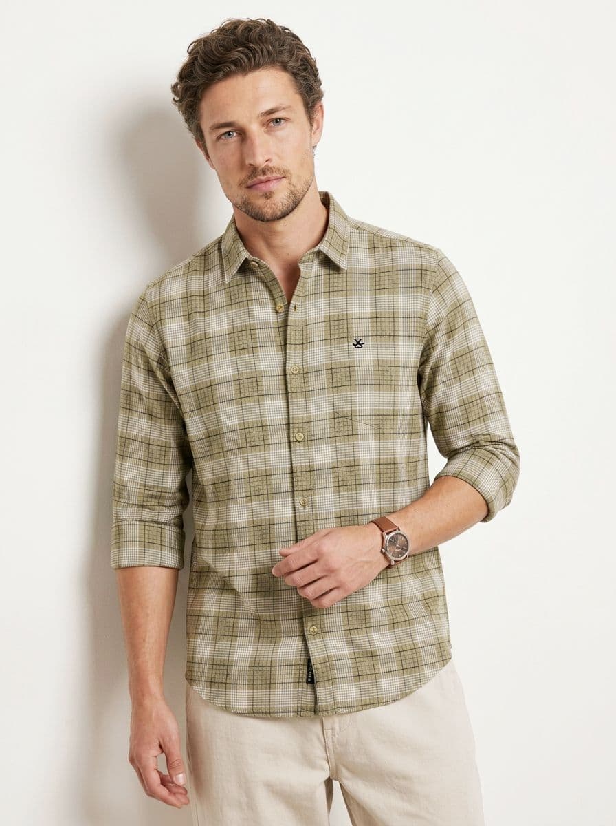 WROGN Checked Pure Cotton Casual Shirt - view 1