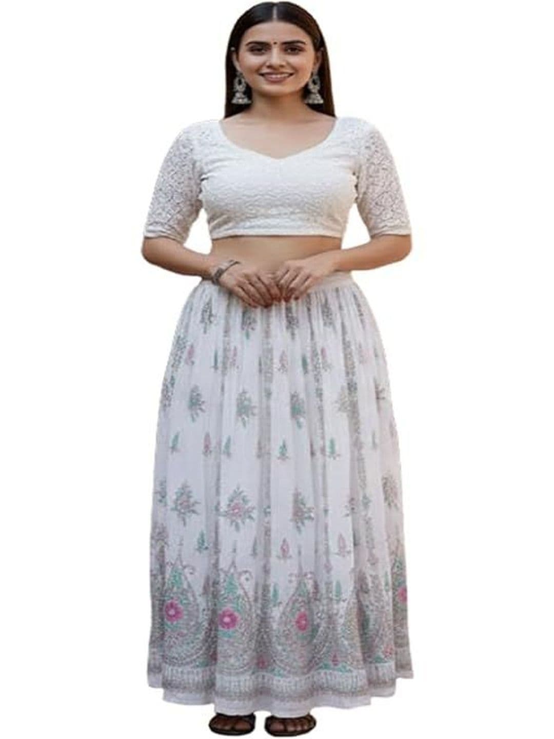 UKAL Cotton Floral Maxi Flared Skirt - view 1