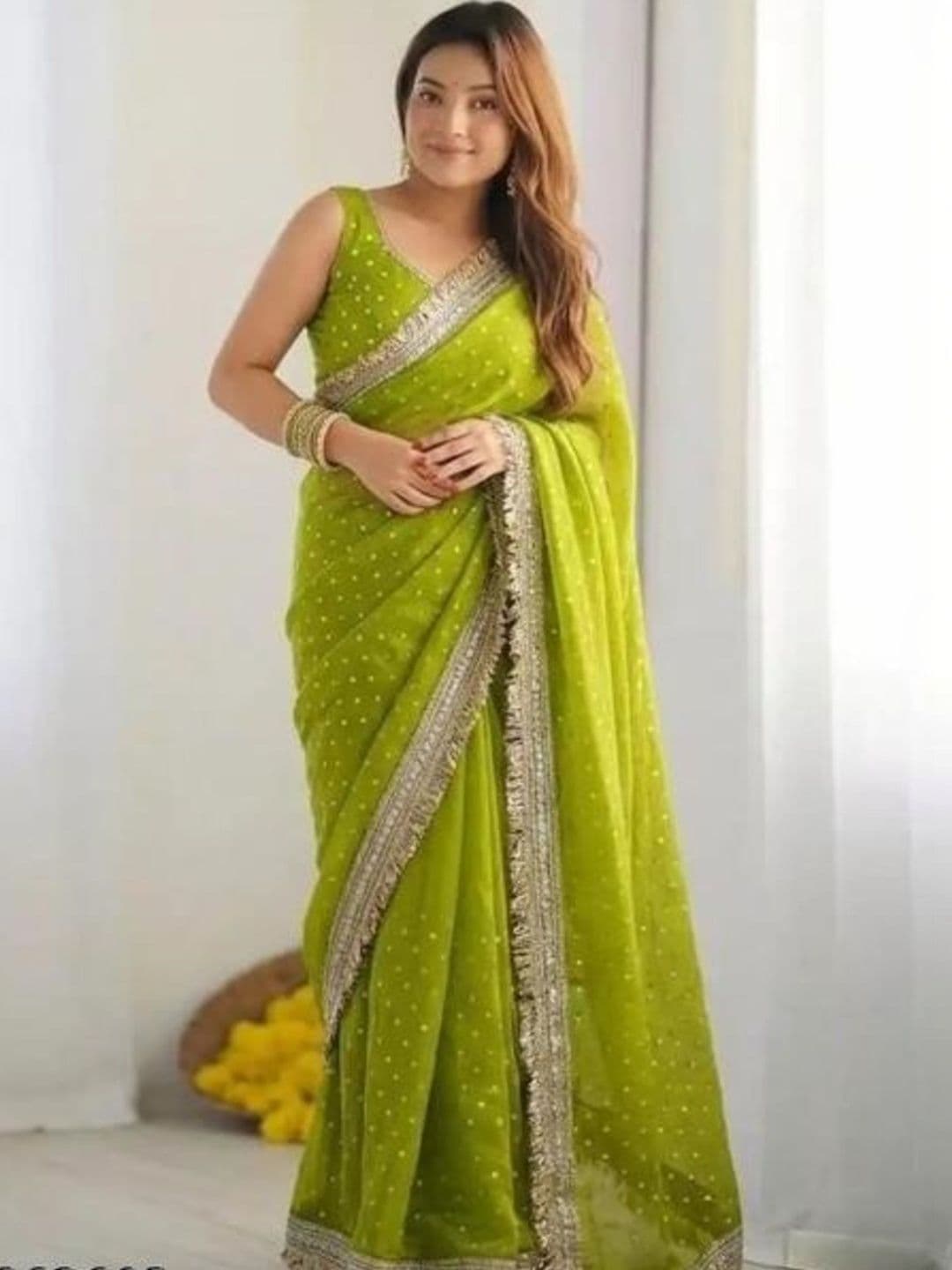 Zili Embellished Sequinned Silk Blend Heavy Work Saree - view 1