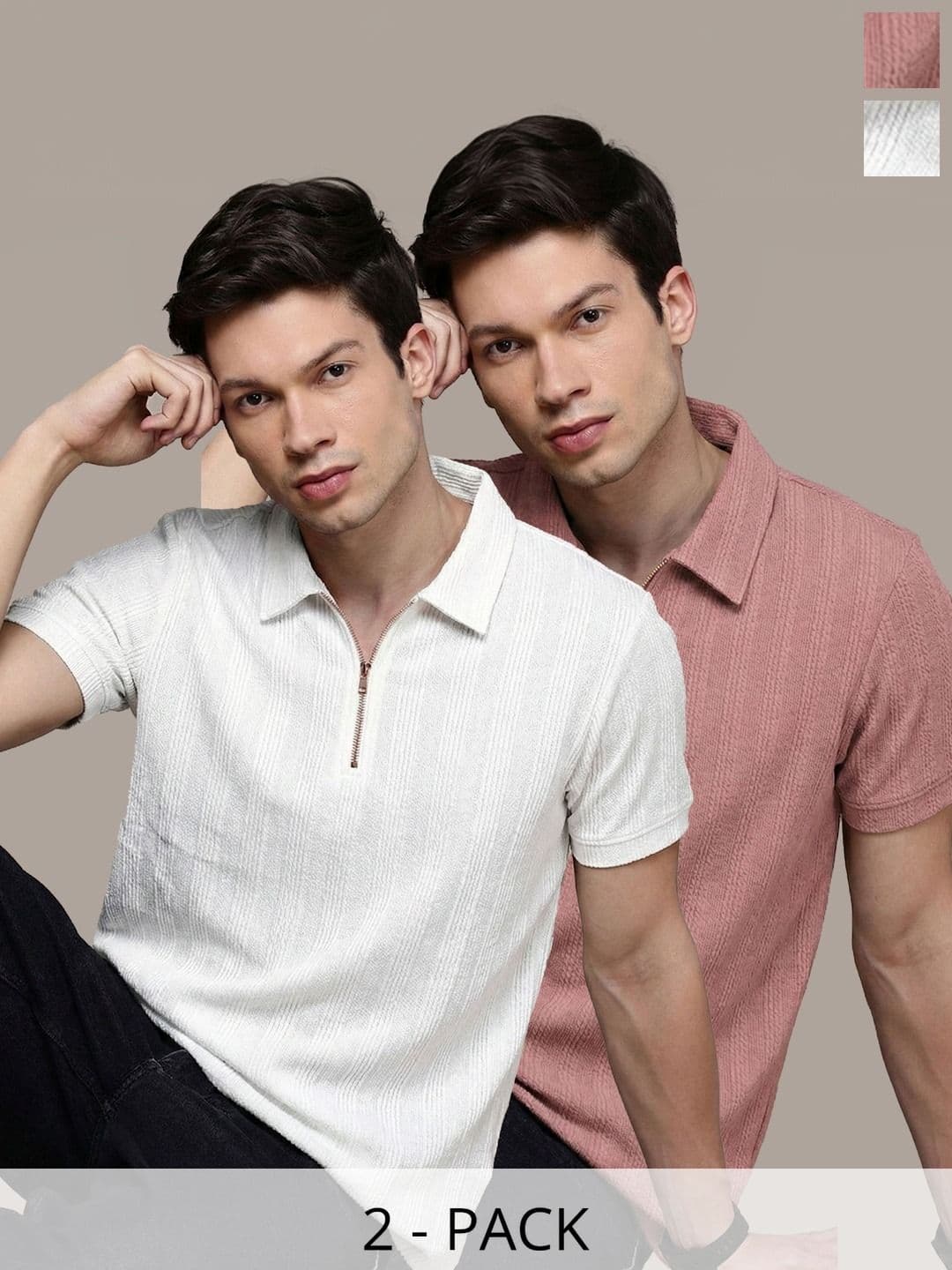 CHROVEL Men 2 Polo Collar T-shirt - view 1
