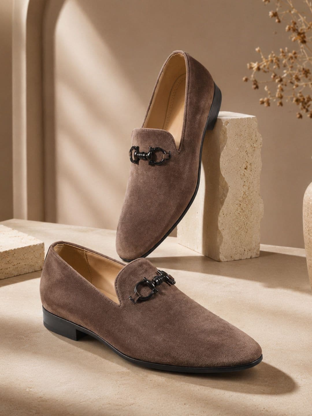 House of Pataudi Men Buckled Slip-On Formal Loafers - view 1