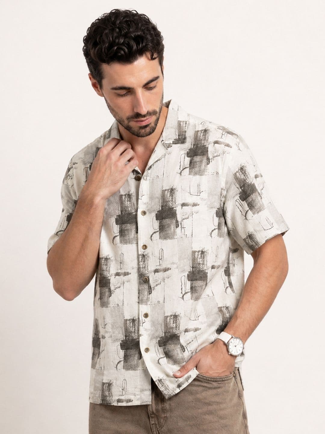 WROGN Abstract Printed Relaxed Fit Casual Shirt - view 1