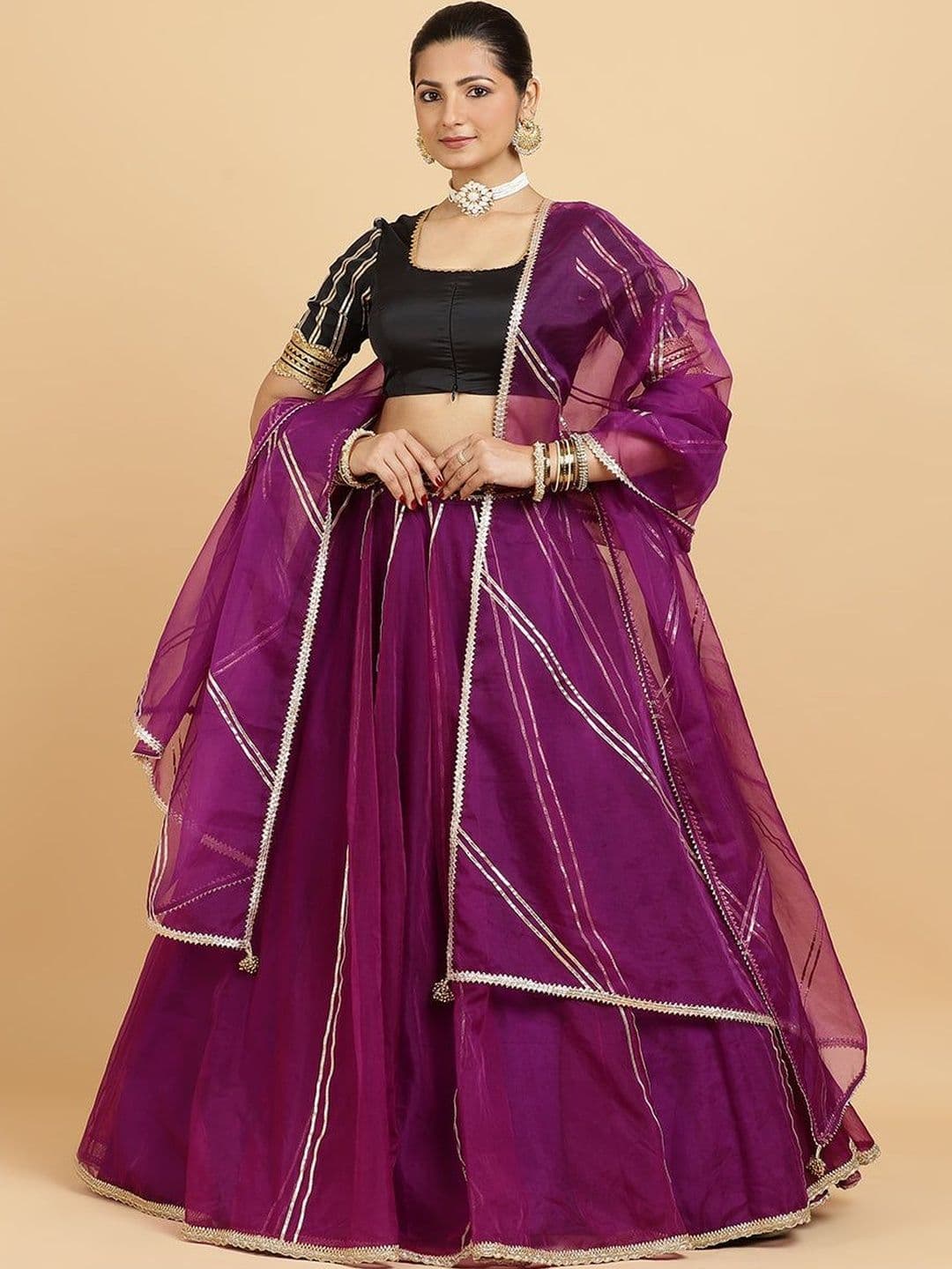 Binks Embellished Semi-Stitched Lehenga & Blouse With Dupatta - view 1