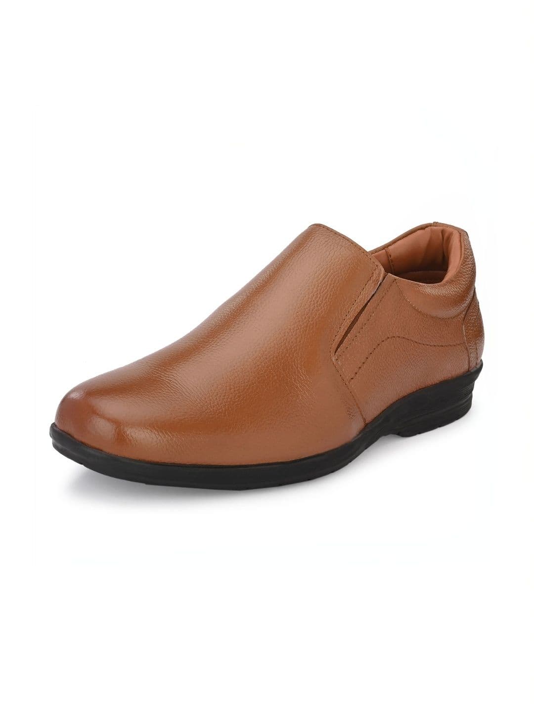 House of Pataudi Men Textured Leather Round Toe Slip-On Slip-On Shoes Formal Shoes - view 1