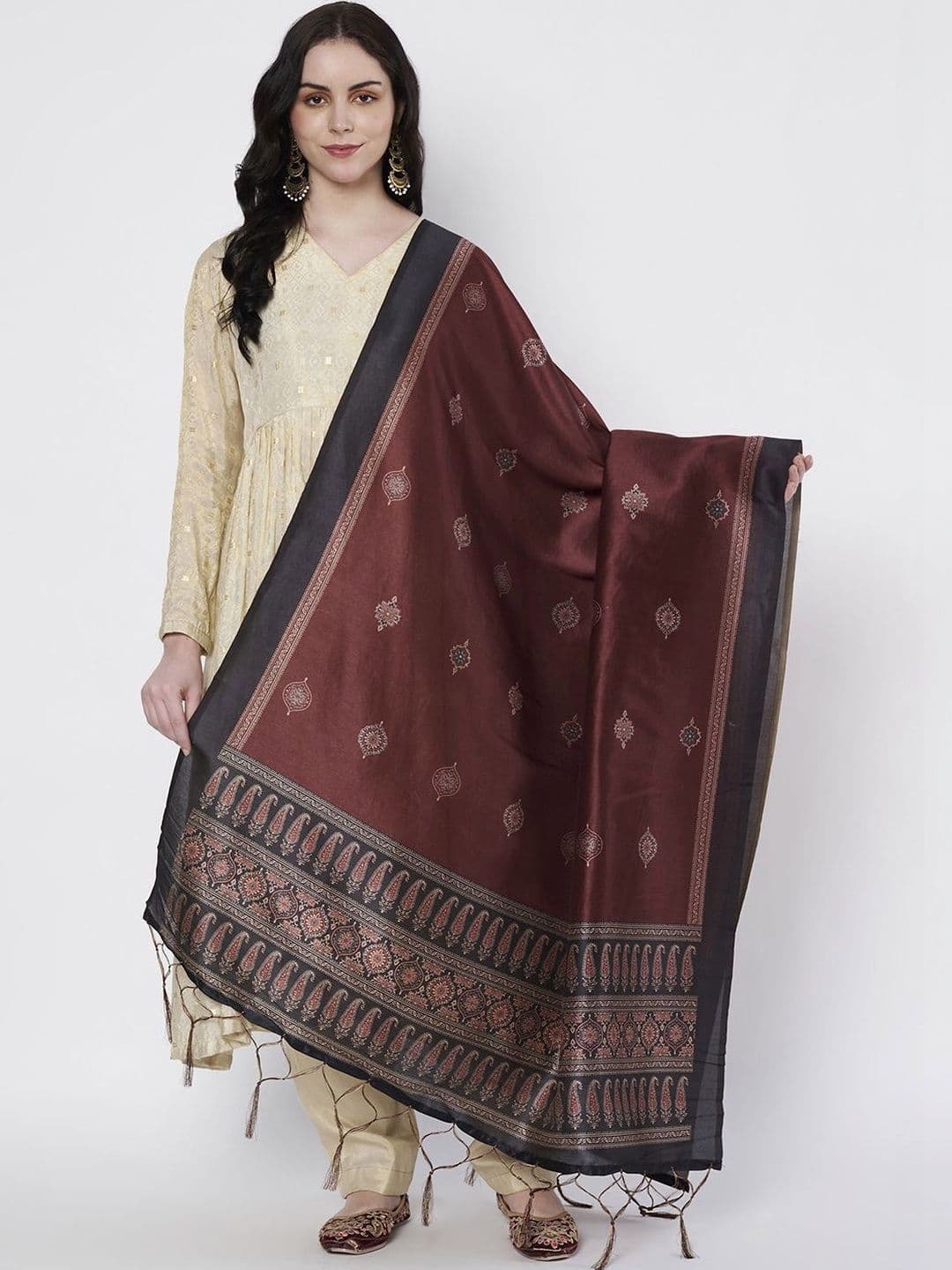 AKSHADEEP Ethnic Motifs Printed Dupatta - view 1