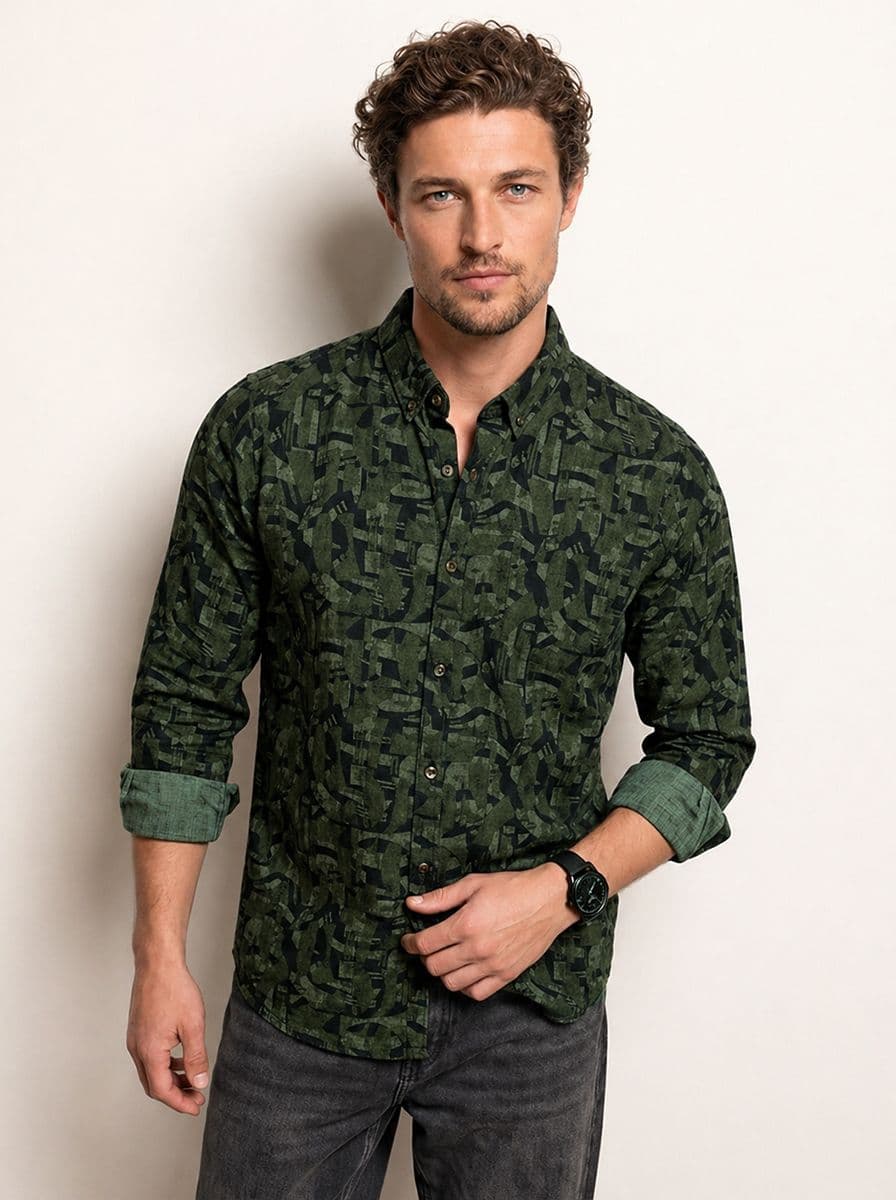 WROGN Abstract Printed Pure Cotton Casual Shirt - view 1