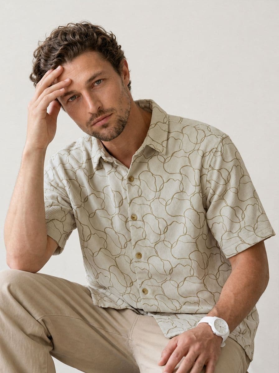 WROGN Comfort Fit Abstract Printed Pure Cotton Casual Shirt - view 1