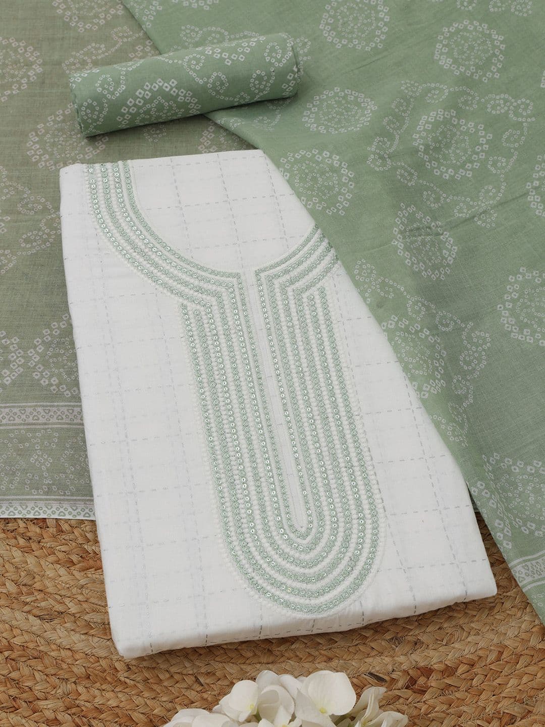 Soch Embellished Pure Cotton Unstitched Dress Material - view 1
