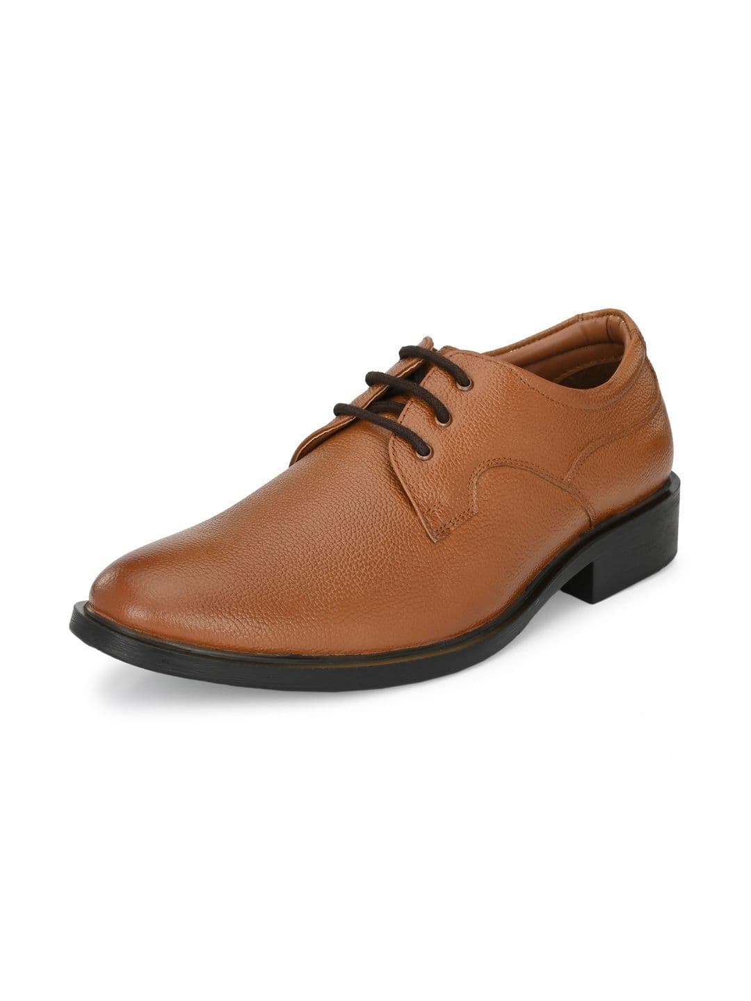 House of Pataudi Men Textured Leather Round Toe Lace-Ups Derbys Formal Shoes - view 1