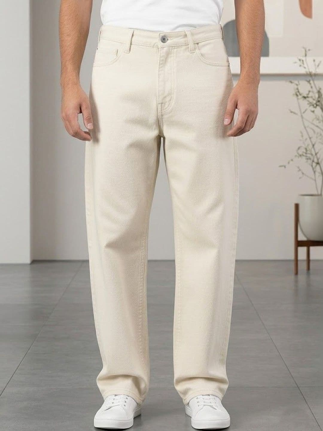 NIFFER FASHION Men Wide Leg Mid-Rise Applique Jeans - view 1