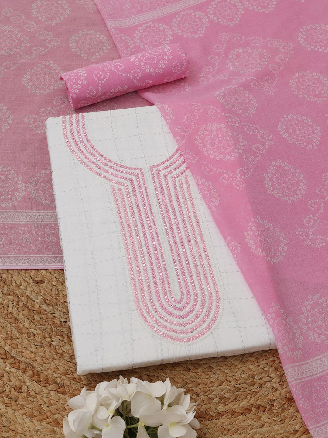 Soch Embroidered Pure Cotton Unstitched Dress Material - view 1