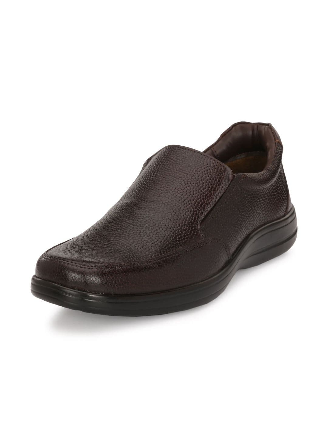 House of Pataudi Men Textured Leather Round Toe Slip-On Slip-On Shoes Formal Shoes - view 1