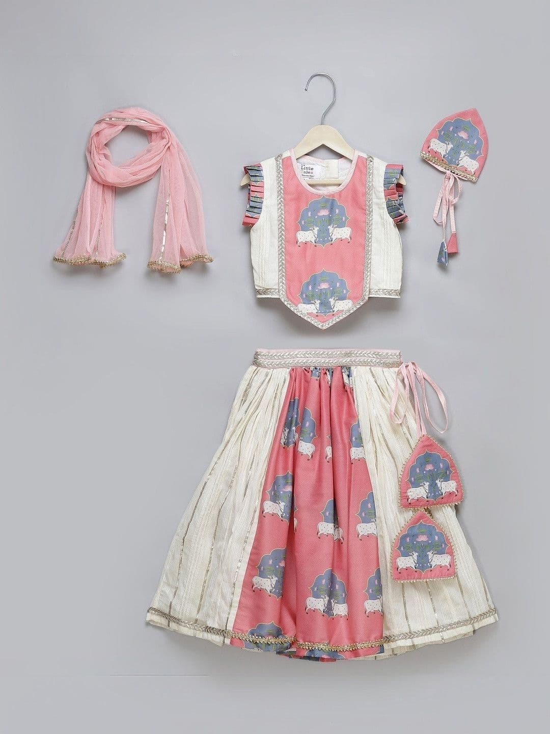 The Little Tales Girls Printed Ready to Wear Lehenga & Blouse With Dupatta - view 1