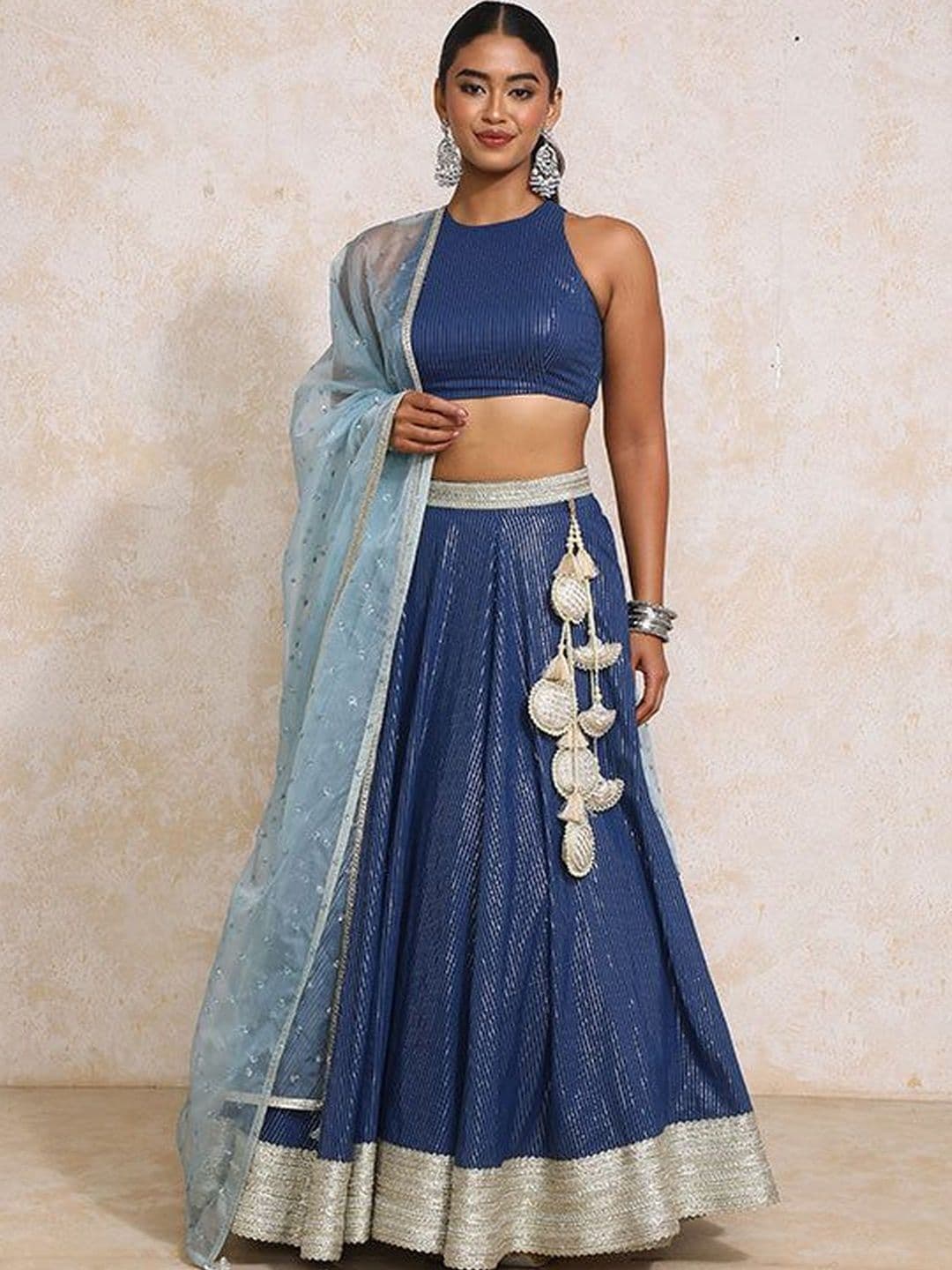 Binks Embellished Sequinned Semi-Stitched Lehenga & Blouse With Dupatta - view 1