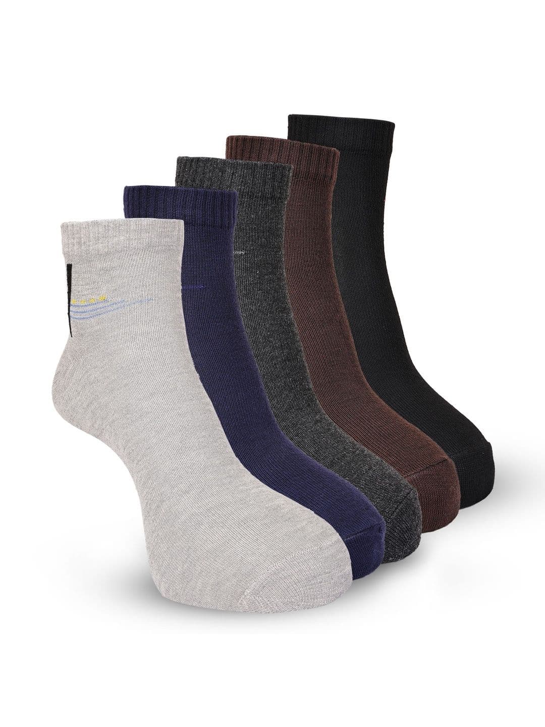 Texfro Men Pack of 5 Cotton Assorted Patterned Ankle Length Socks - view 1