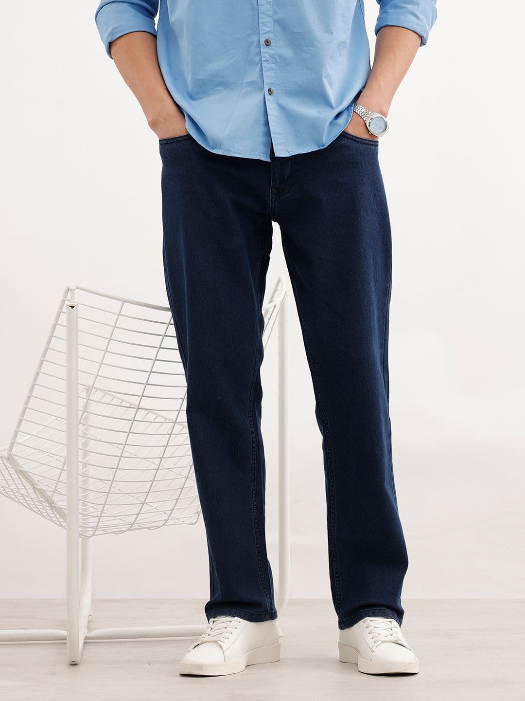 WROGN Men Relaxed Fit Mid-Rise Stretchable Jeans