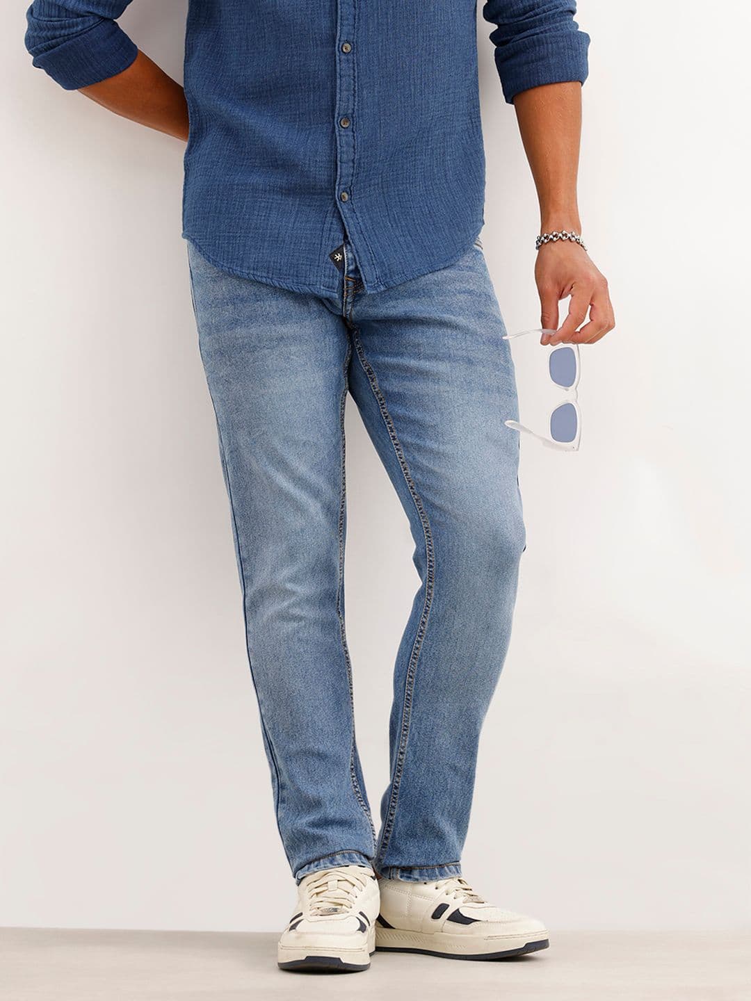 WROGN Men Slim Fit Light Fade Stretchable Jeans - view 1