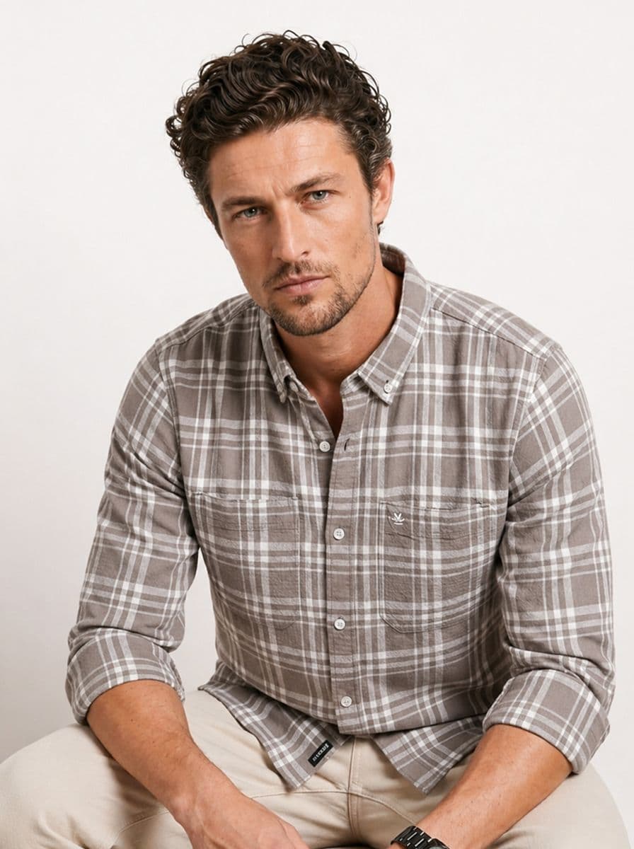 WROGN Slim Fit Checked Pure Cotton Casual Shirt - view 1
