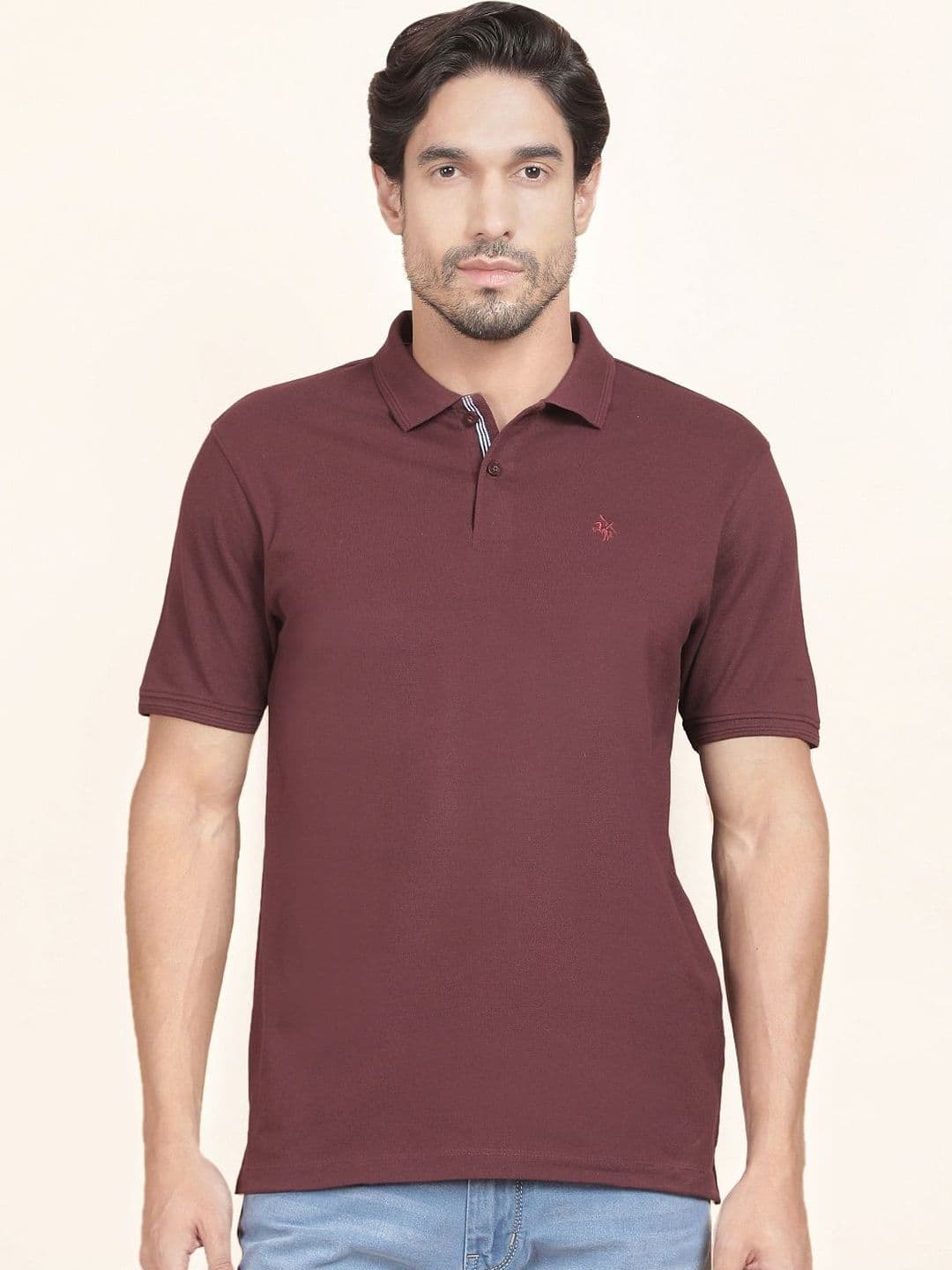 Cantabil Men Brand Logo Polo Collar T-shirt - view 1