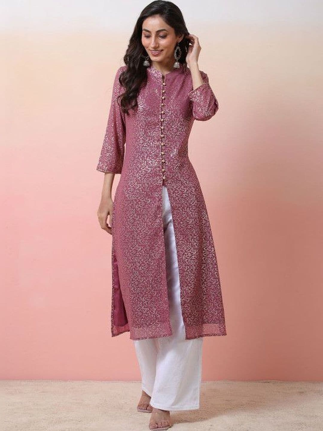 AKS Women Georgette Kurta - view 1