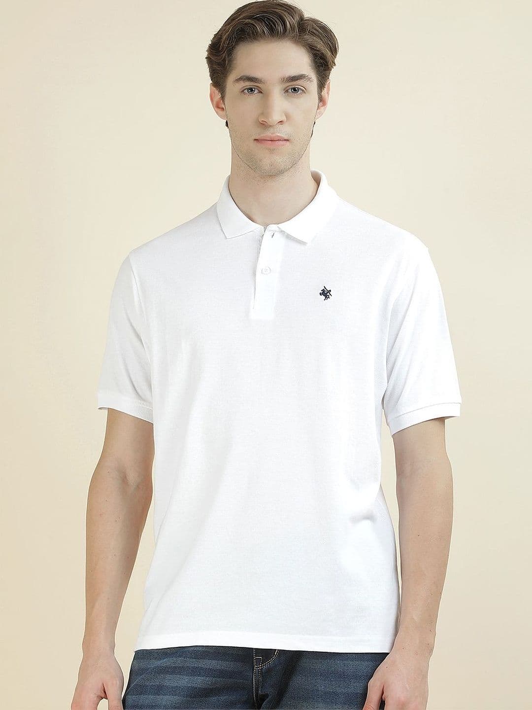 Cantabil Men Brand Logo Polo Collar Pockets T-shirt - view 1