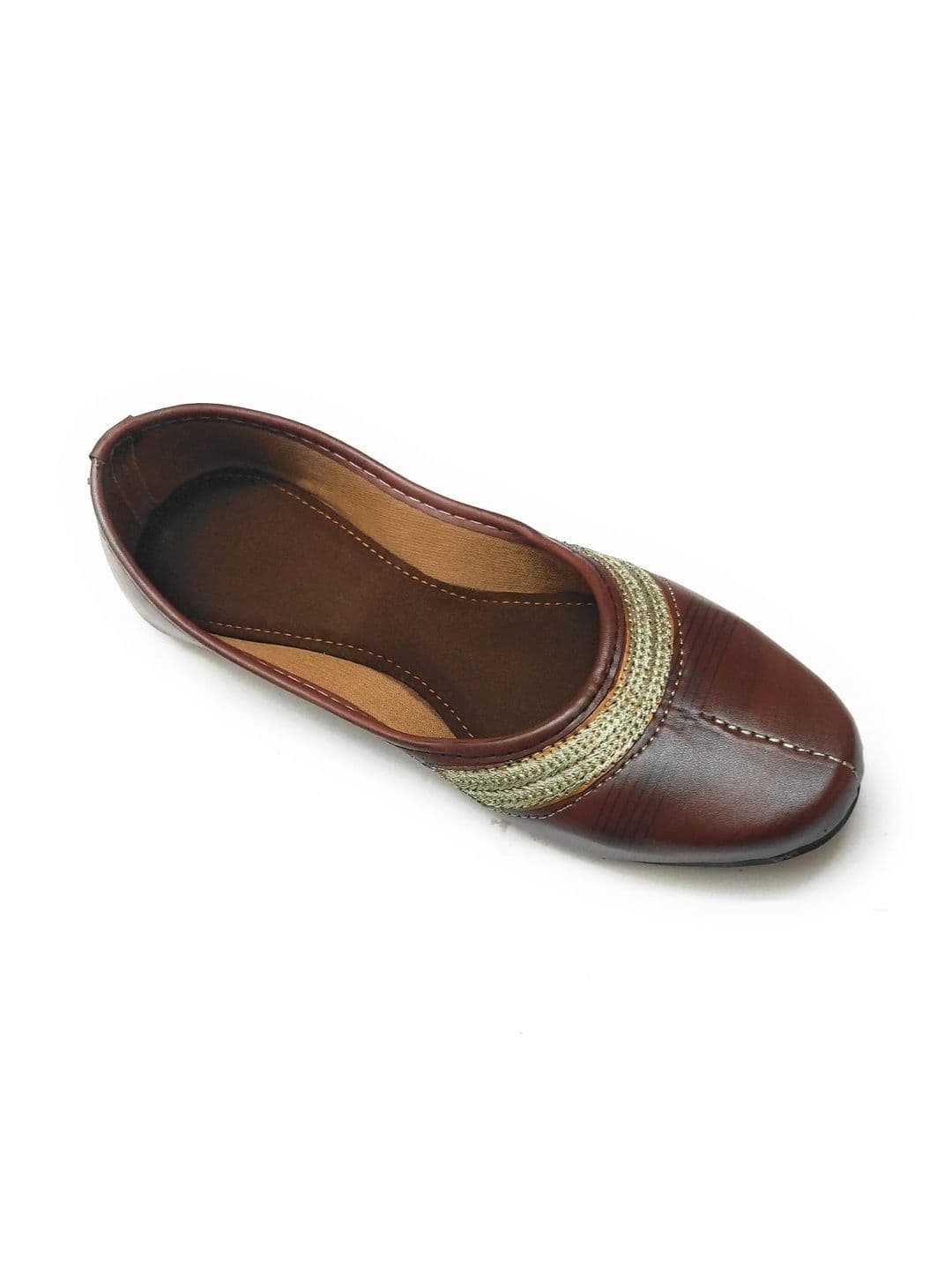Ta Chic Women Textured Ethnic Mojaris with Embroidered Flats - view 1