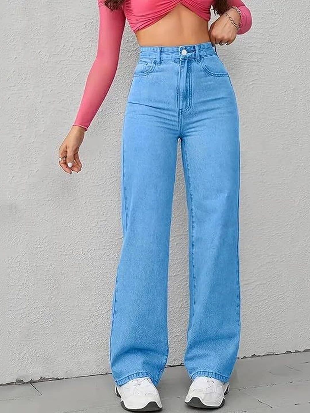 Mast & Harbour Women Straight Fit High-Rise Light Fade Stretchable Jeans - view 1