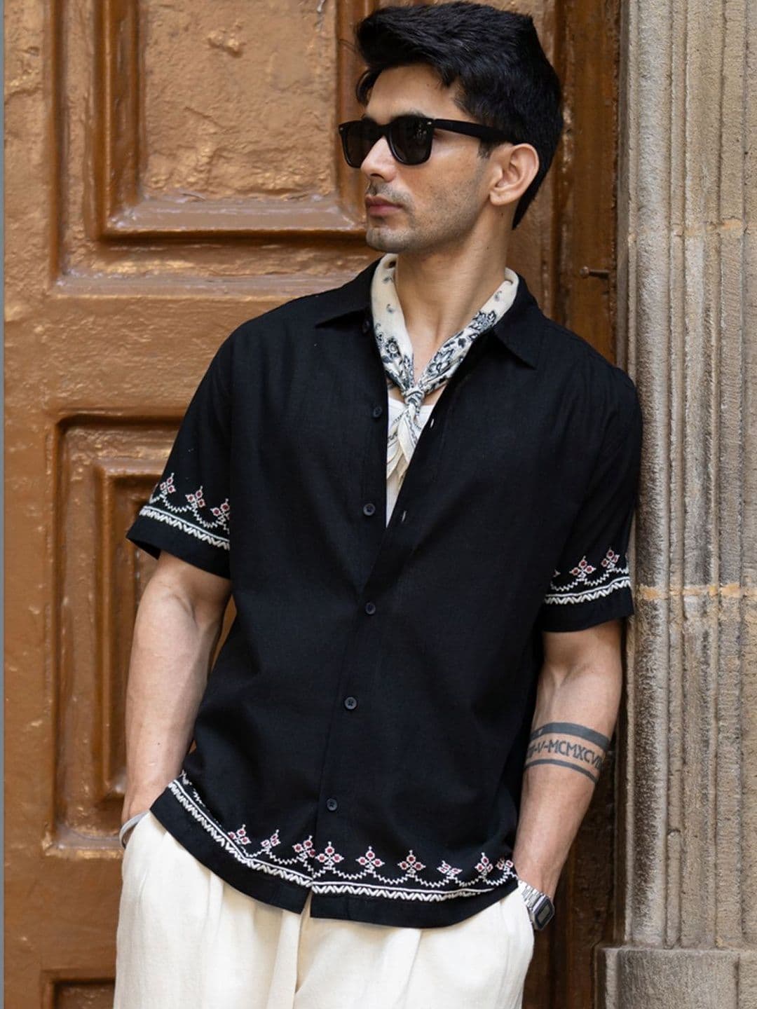 Powerlook Men Embroidered Casual Cotton Shirt - view 1