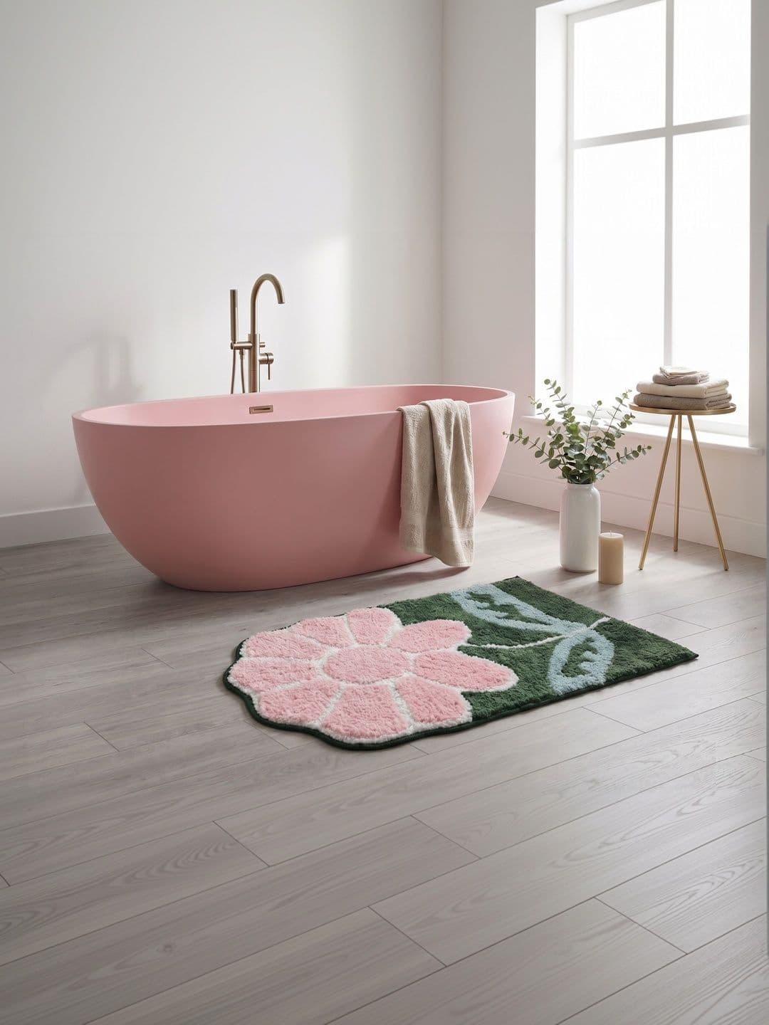 AaHo Decor Pink & Green Anti-Slip High Absorbent Doormats - view 1