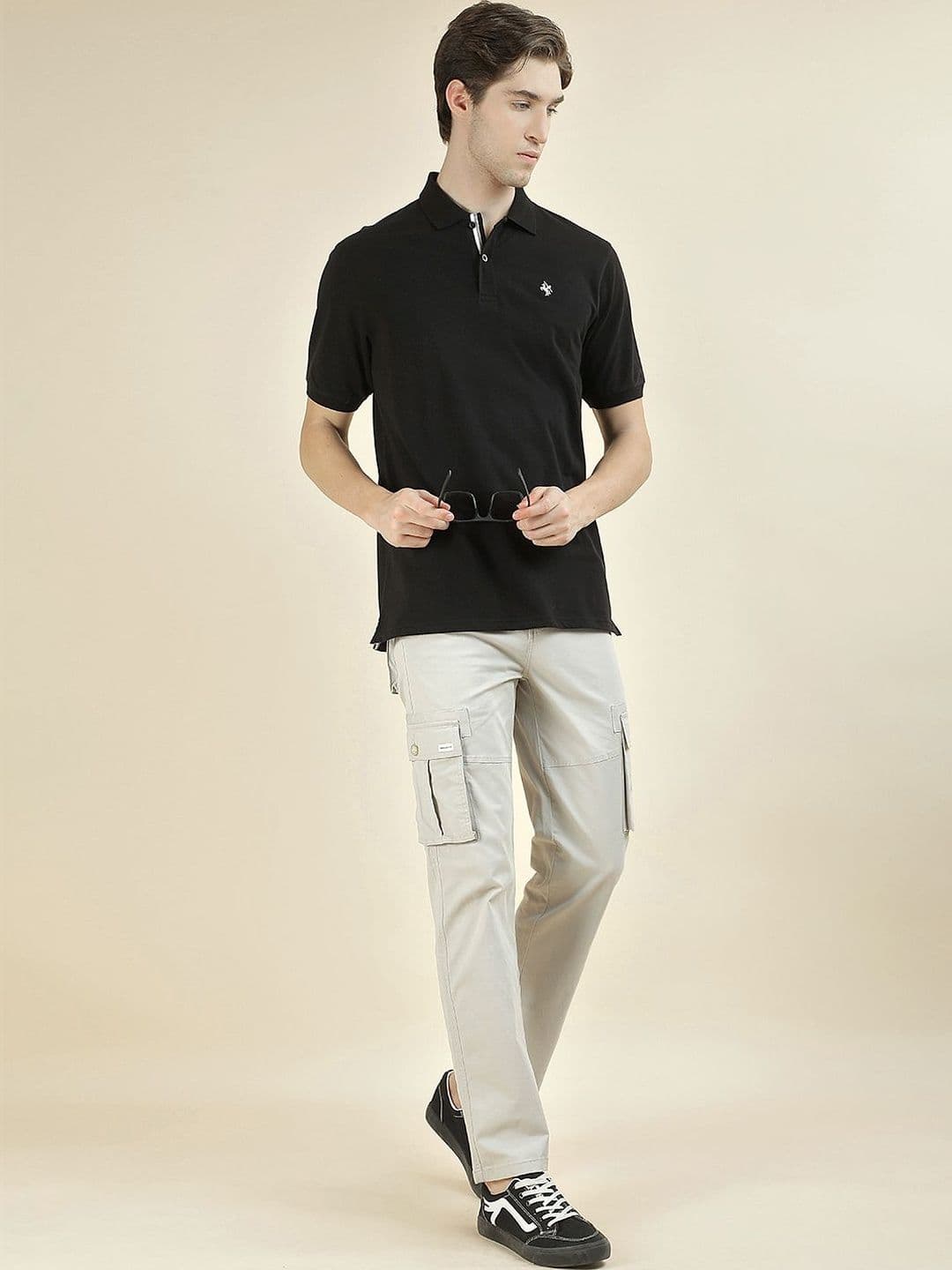 Cantabil Men Brand Logo Polo Collar T-shirt - view 1