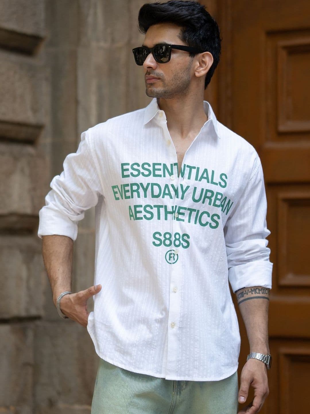 Powerlook Spread Collar Pure Cotton Casual Shirt - view 1