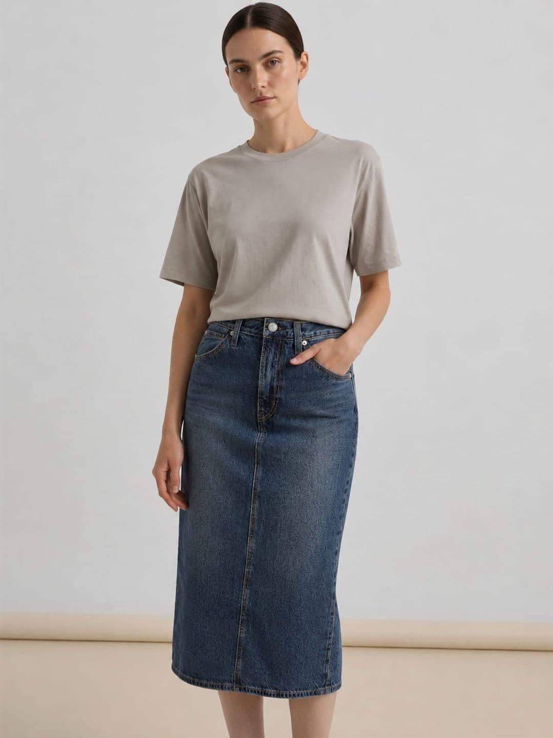 Roadster Women Denim Midi Straight Skirt - view 1