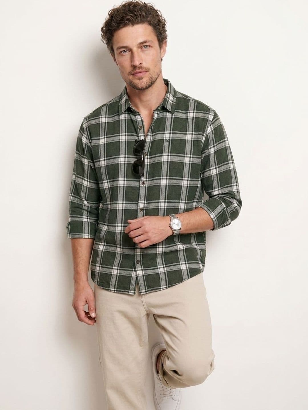 WROGN Men Comfort Tartan Checks Checked Casual Shirt - view 1