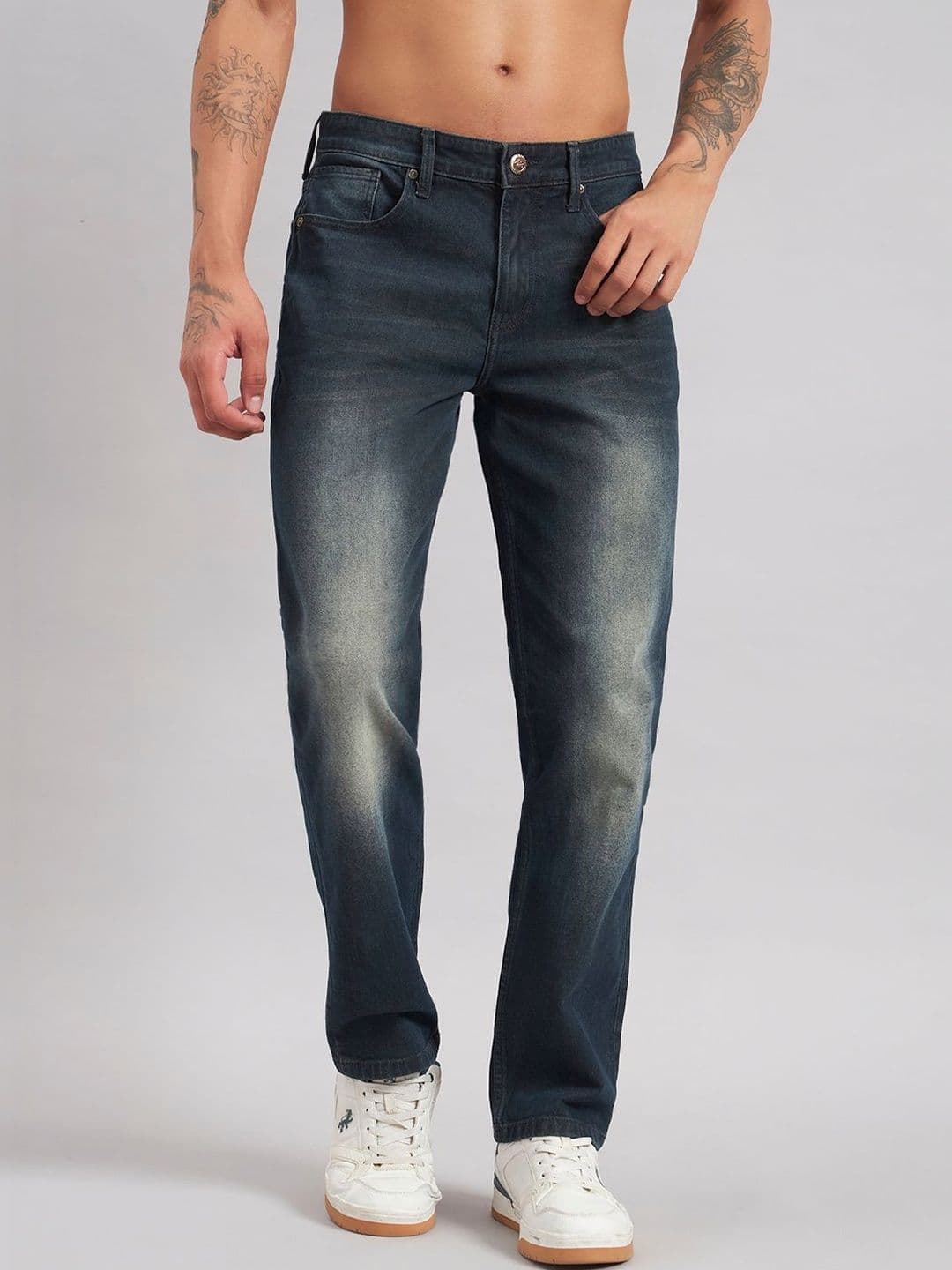Sand Dunes Men Jean Straight Fit Mid-Rise Light Fade Jeans - view 1