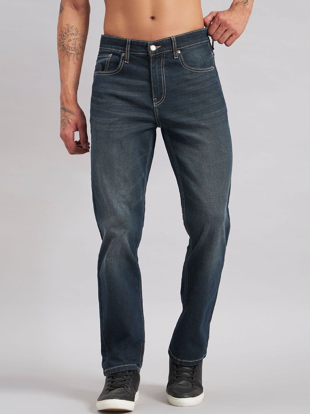 Sand Dunes Men Jean Straight Fit Mid-Rise Light Fade Jeans - view 1