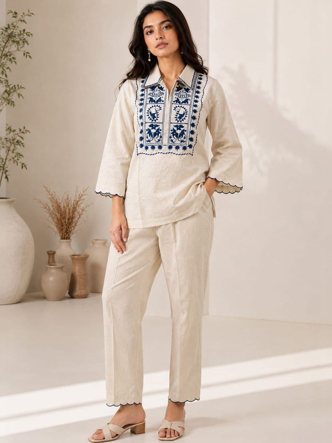Ilaaha Embroidered Tunic with Trousers - view 1