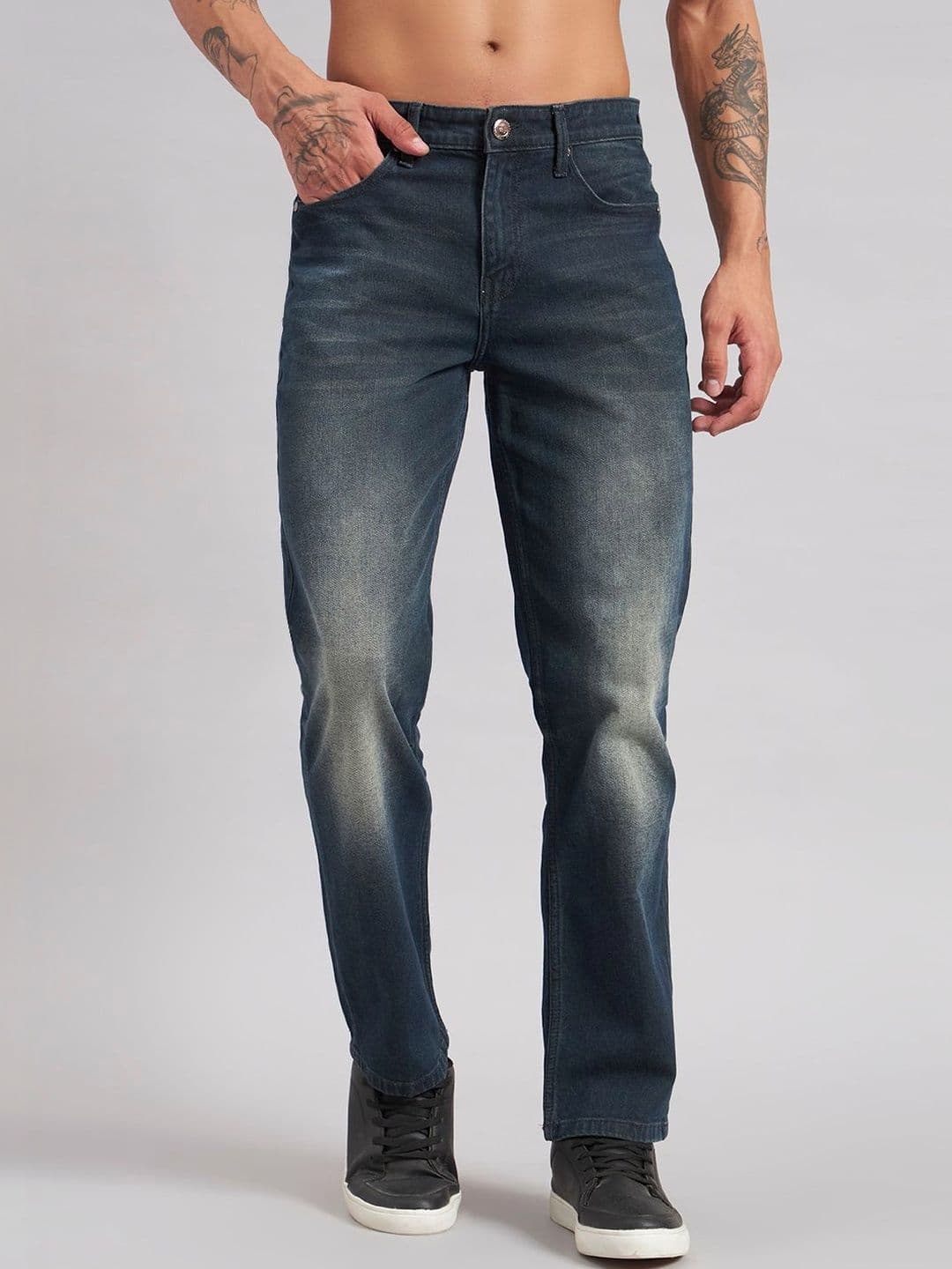 Sand Dunes Men Jean Straight Fit Mid-Rise Light Fade Jeans - view 1