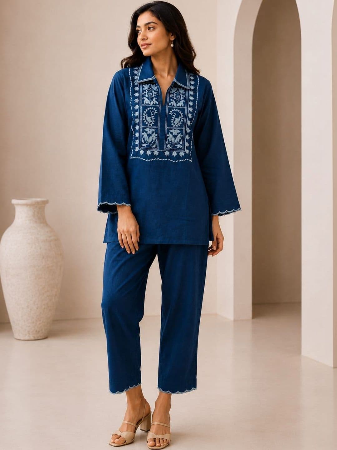 Ilaaha Embroidered Tunic with Trousers - view 1