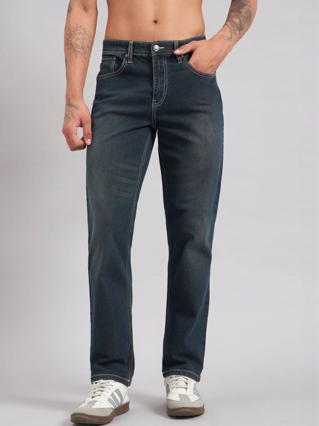 Sand Dunes Men Jean Straight Fit Mid-Rise Light Fade Jeans - view 1