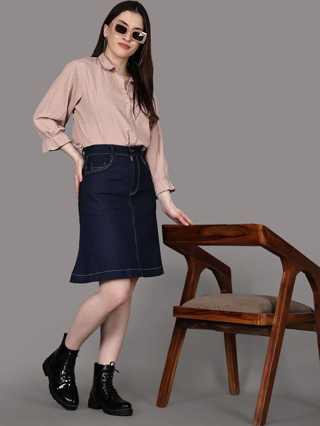 Roadster Women Denim Knee Length A-Line Skirt - view 1