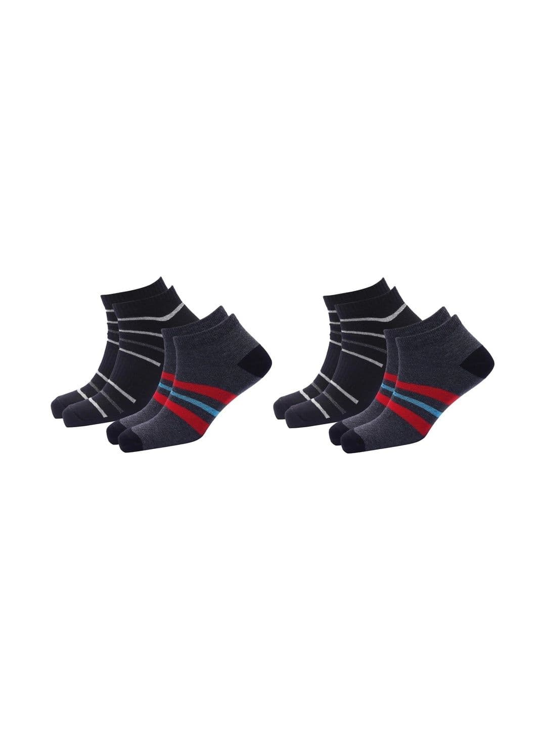 Akeeta Men Pack of 4 Cotton Assorted Striped Ankle Length Socks - view 1